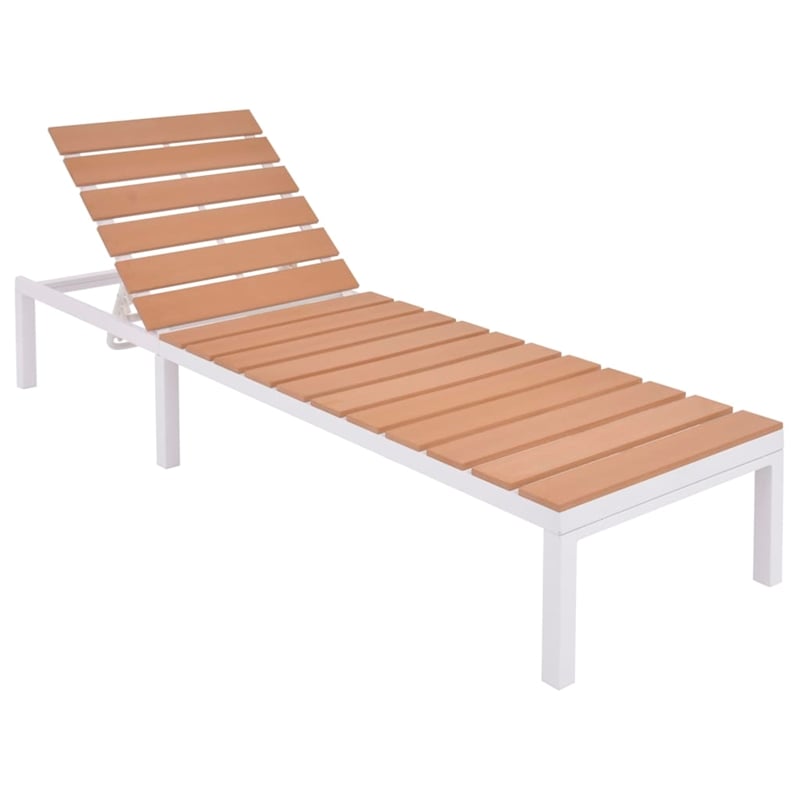 vidaXL 5 Piece Aluminum Patio Furniture in White/Brown