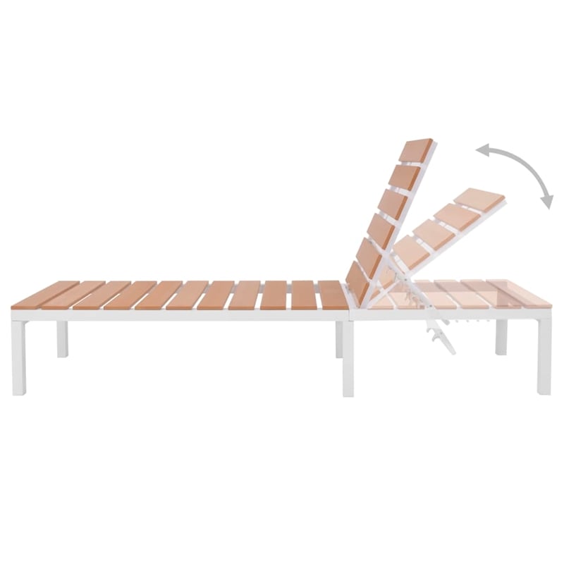 vidaXL 5 Piece Aluminum Patio Furniture in White/Brown