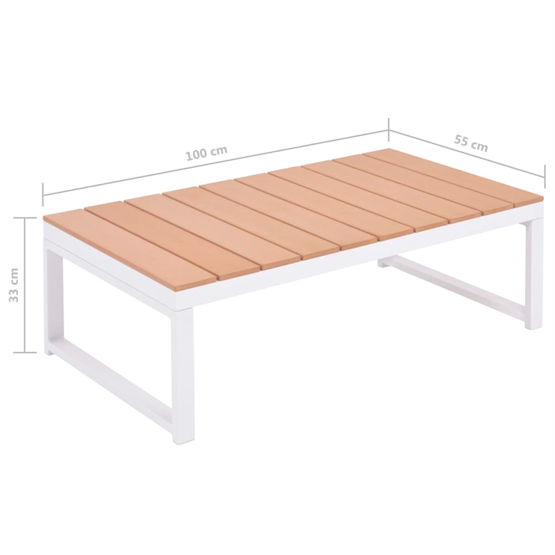 vidaXL 5 Piece Aluminum Patio Furniture in White/Brown