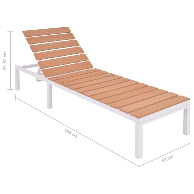 vidaXL 5 Piece Aluminum Patio Furniture in White/Brown