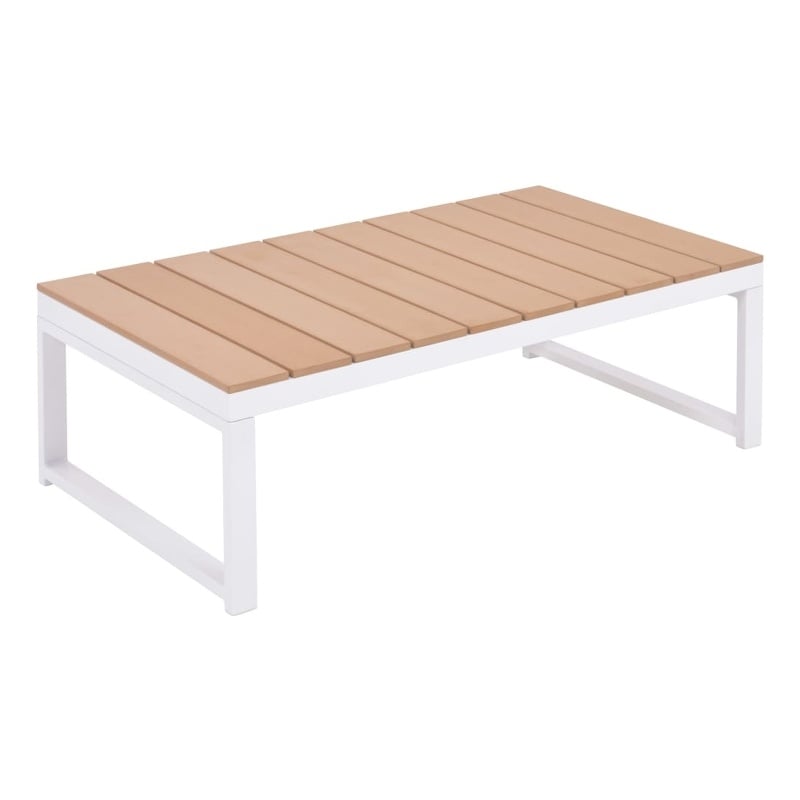 vidaXL 5 Piece Aluminum Patio Furniture in White/Brown