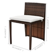 vidaXL 3 Piece Steel Small Furniture Set in White/Brown/Cream