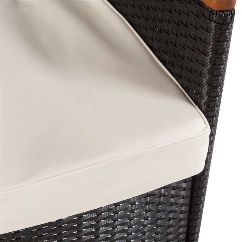 vidaXL 9 Piece Solid Acacia Wood Medium Furniture Set in Black