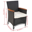 vidaXL 9 Piece Solid Acacia Wood Medium Furniture Set in Black