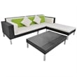vidaXL Poly Rattan Medium Sofa in Black