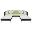 vidaXL Poly Rattan Medium Sofa in Black