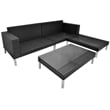 vidaXL Poly Rattan Medium Sofa in Black