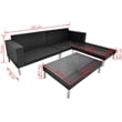 vidaXL Poly Rattan Medium Sofa in Black