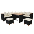 vidaXL 7 Piece Steel Large Patio Furniture in Black/Cream