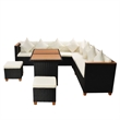 vidaXL 7 Piece Steel Large Patio Furniture in Black/Cream