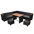 vidaXL 7 Piece Steel Large Patio Furniture in Black/Cream