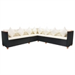 vidaXL 7 Piece Steel Large Patio Furniture in Black/Cream