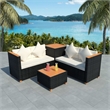 vidaXL 4 Piece Steel Patio Furniture in Black