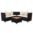 vidaXL 4 Piece Steel Patio Furniture in Black