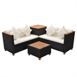 vidaXL 4 Piece Steel Patio Furniture in Black