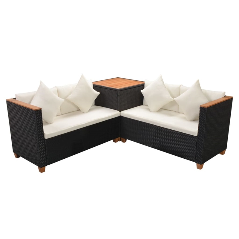 vidaXL 4 Piece Steel Patio Furniture in Black