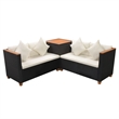 vidaXL 4 Piece Steel Patio Furniture in Black