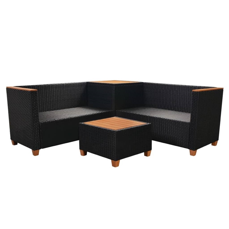 vidaXL 4 Piece Steel Patio Furniture in Black
