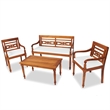 vidaXL 4 Piece Wood Small Patio Furniture in Brown