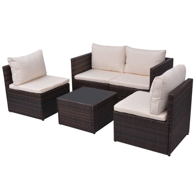 vidaXL 5 Piece Steel Garden Furniture Set in Brown