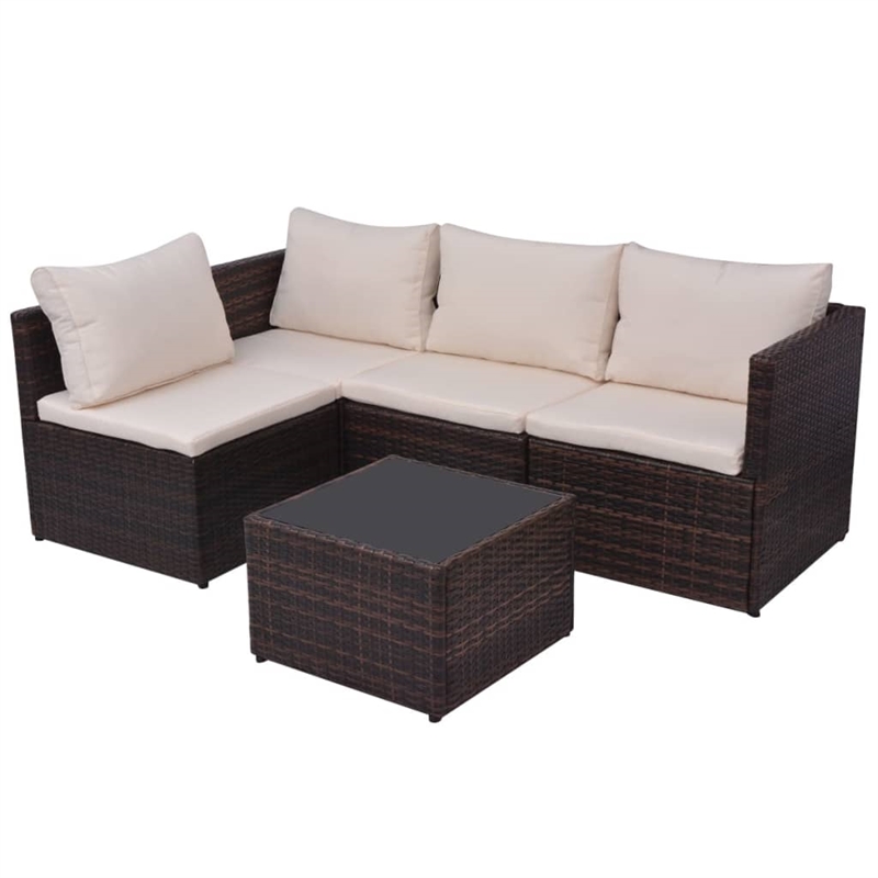 vidaXL 5 Piece Steel Garden Furniture Set in Brown