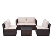 vidaXL 5 Piece Steel Garden Furniture Set in Brown