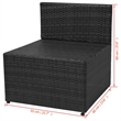 vidaXL 5 Piece Steel Garden Furniture Set in Black/White/Cream