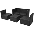 vidaXL 5 Piece Steel Garden Furniture Set in Black/White/Cream