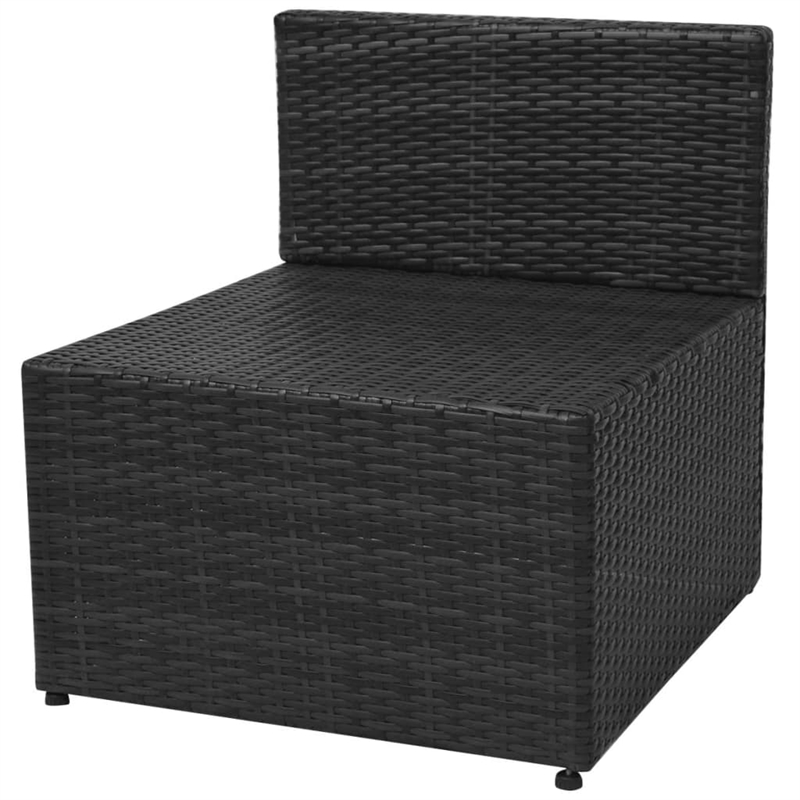 vidaXL 5 Piece Steel Garden Furniture Set in Black/White/Cream