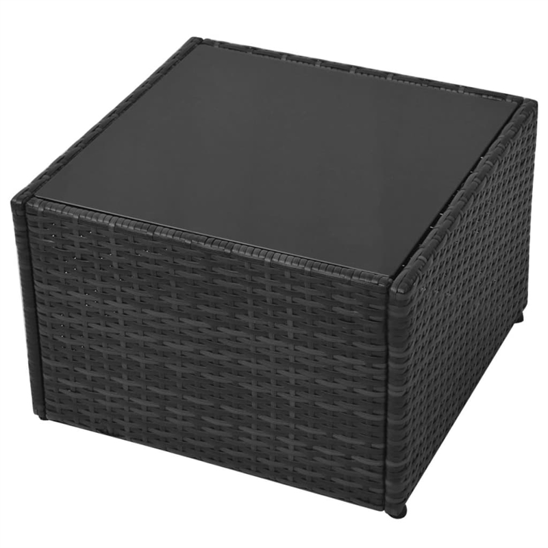 vidaXL 5 Piece Steel Garden Furniture Set in Black/White/Cream