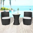vidaXL 3 Piece Sofa in Black/Cream