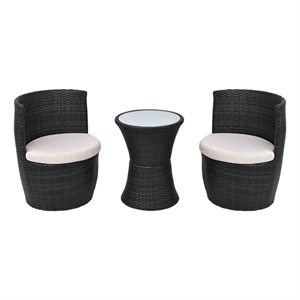 vidaXL 3 Piece Sofa in Black/Cream