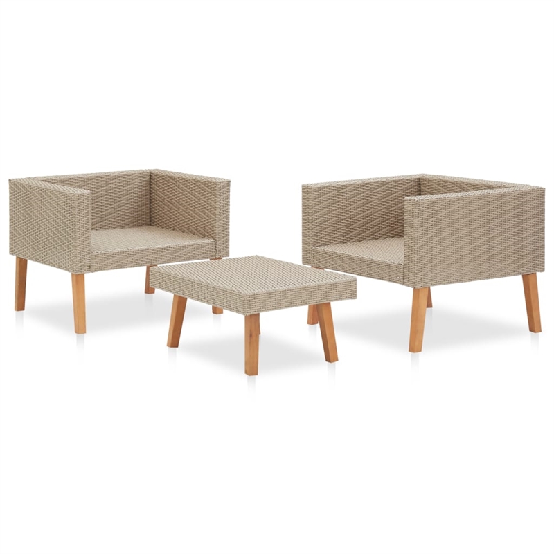 vidaXL 3 Piece Large Garden Furniture Set in Anthracite/Beige