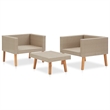 vidaXL 3 Piece Large Garden Furniture Set in Anthracite/Beige