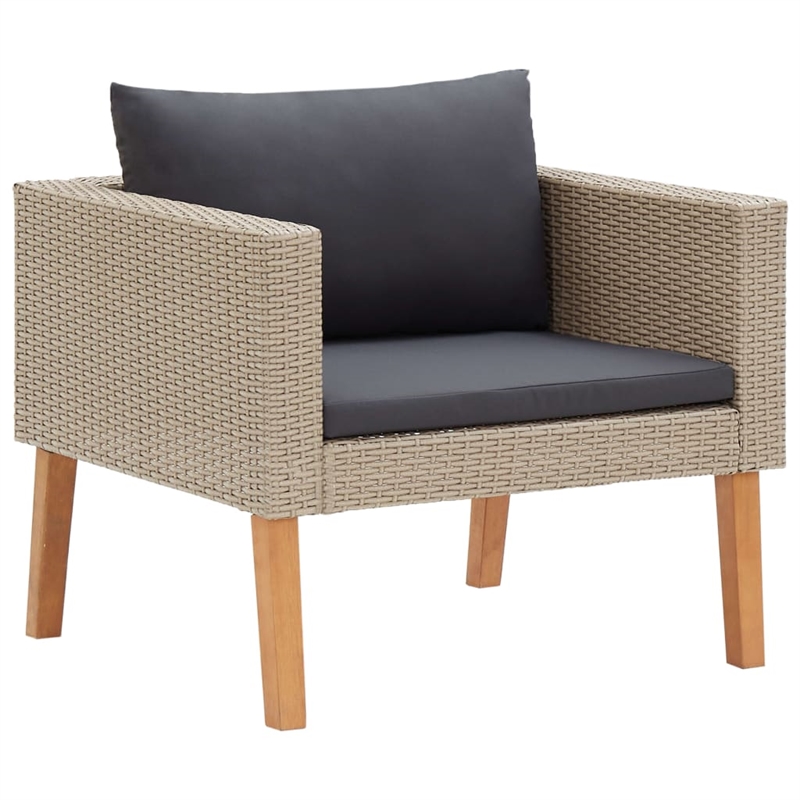 vidaXL 3 Piece Large Garden Furniture Set in Anthracite/Beige