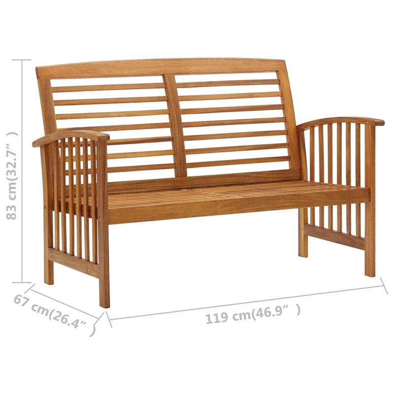 vidaXL Solid Acacia Wood Medium Garden Lounge Set in Brown