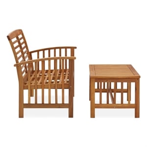 vidaXL Solid Acacia Wood Medium Garden Lounge Set in Brown