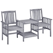 vidaXL Solid Acacia Wood Medium Furniture Set in Gray