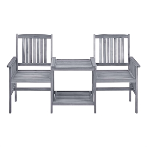 vidaXL Solid Acacia Wood Medium Furniture Set in Gray