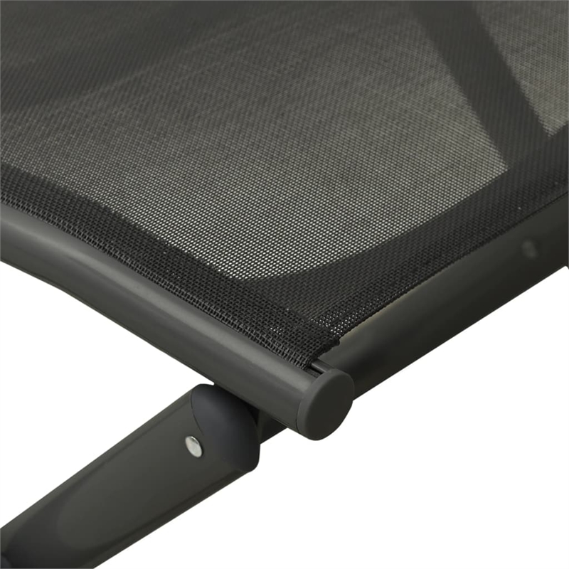 vidaXL 3 Piece Aluminum Standard Garden Lounge Set in Black