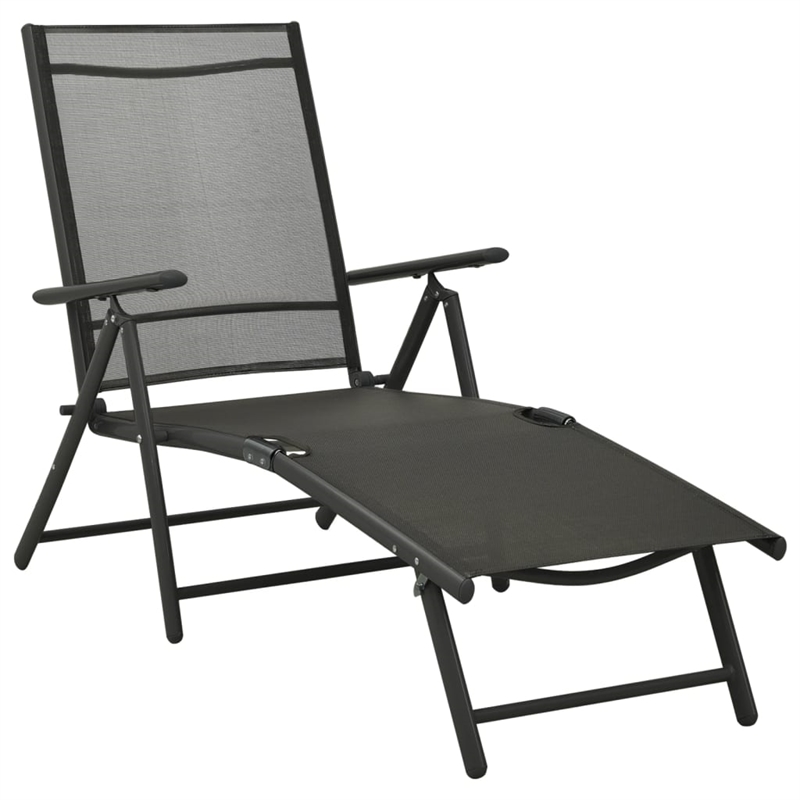 vidaXL 3 Piece Aluminum Standard Garden Lounge Set in Black