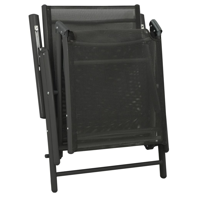 vidaXL 3 Piece Aluminum Standard Garden Lounge Set in Black