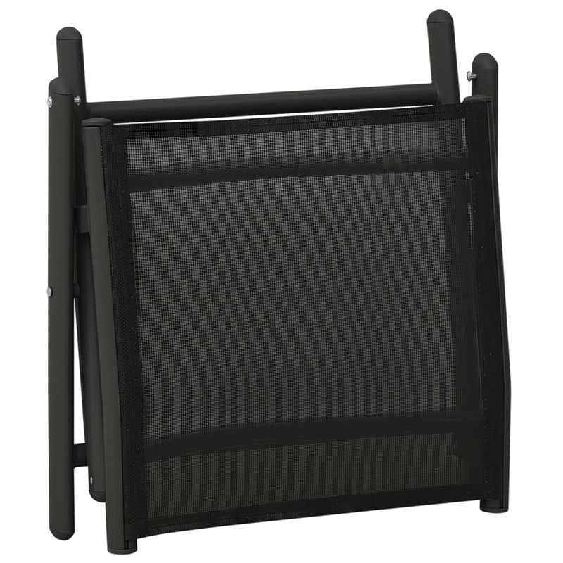 vidaXL 3 Piece Aluminum Standard Garden Lounge Set in Black