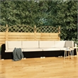 vidaXL 4 Piece Steel Patio Sofa Set in Black/White/Cream