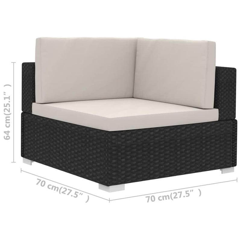 vidaXL 4 Piece Steel Patio Sofa Set in Black/White/Cream
