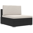 vidaXL 4 Piece Steel Patio Sofa Set in Black/White/Cream