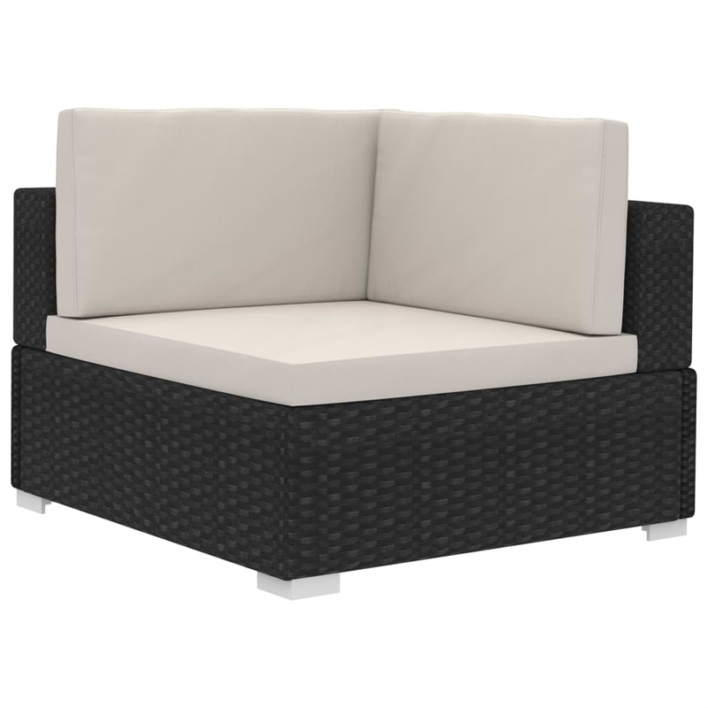 vidaXL 4 Piece Steel Patio Sofa Set in Black/White/Cream