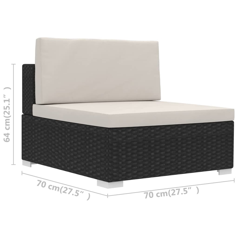 vidaXL 4 Piece Steel Patio Sofa Set in Black/White/Cream