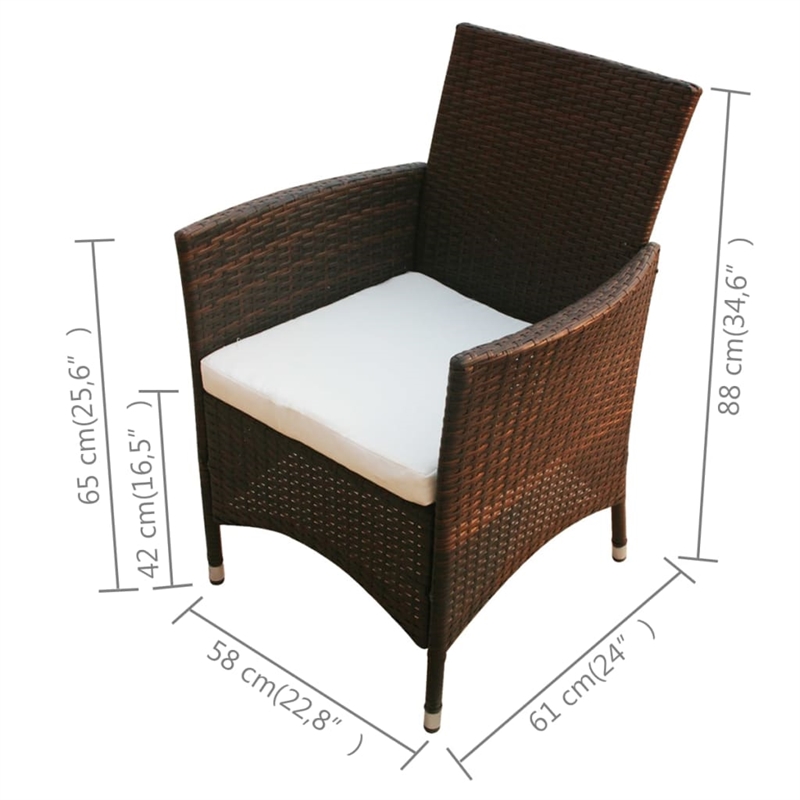 vidaXL 5 Piece Aluminum Furniture Set in Brown