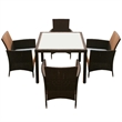 vidaXL 5 Piece Aluminum Furniture Set in Brown
